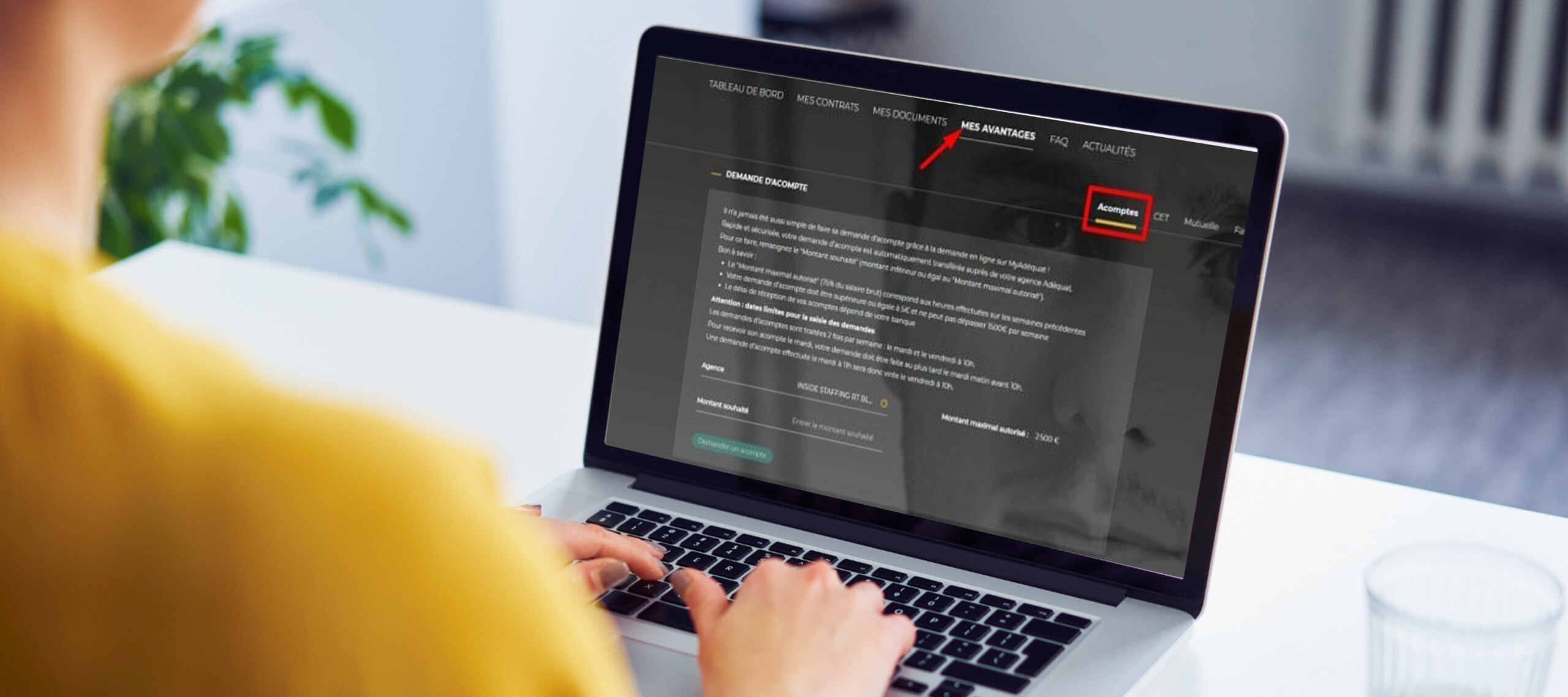 ordinateur myadequat acompte